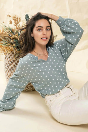 Polka Dot Knit Top