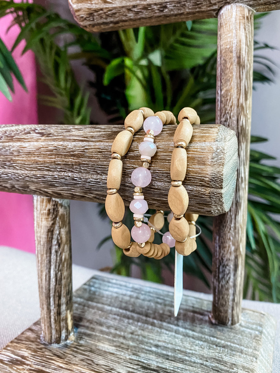 Rose Quartz Bracelet Set