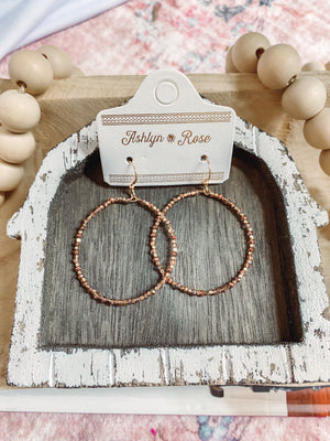 Rose Gold Beaded Hoops