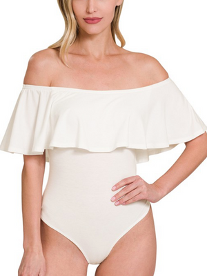 Off Shoulder Bodysuit • Ivory