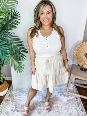 Talan Linen Ruffle Skirt