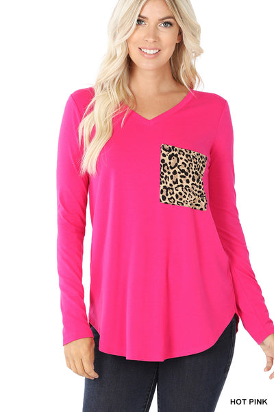 Hot Pink Leop Top