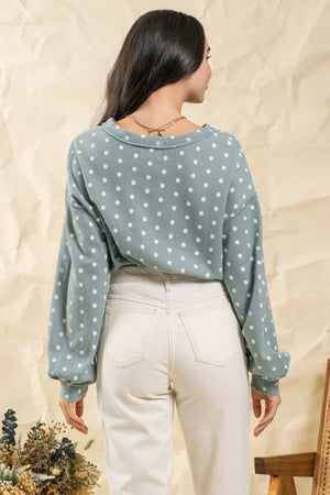 Polka Dot Knit Top