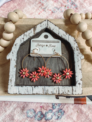 Peach Wild Flower Earrings