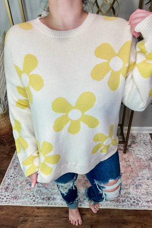 Flower Power Sweater • Yellow