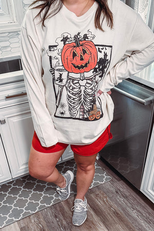 Boyfriend Fit Skeleton Graphic LS Tee