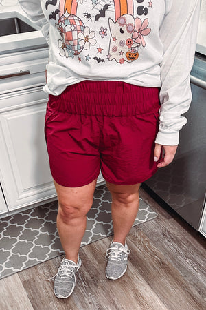 Smocked Gameday Shorts • Cabernet