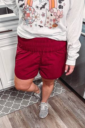 Smocked Gameday Shorts • Cabernet