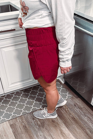 Smocked Gameday Shorts • Cabernet