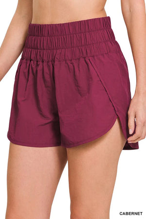 Smocked Gameday Shorts • Cabernet