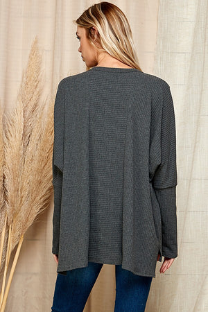 Charcoal Ribbed Top