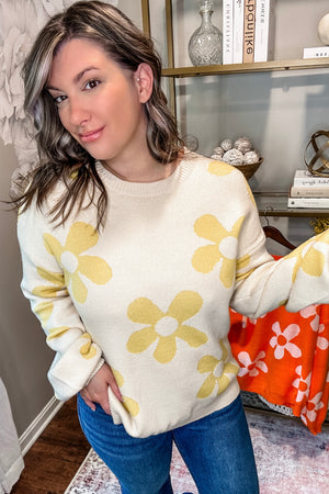 Flower Power Sweater • Yellow