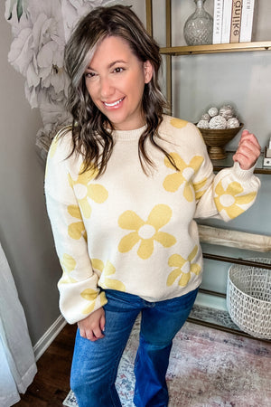 Flower Power Sweater • Yellow