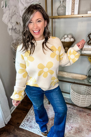 Flower Power Sweater • Yellow