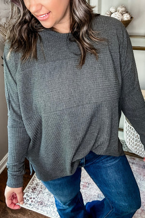 Charcoal Ribbed Top