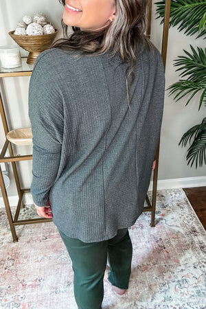 Charcoal Ribbed Top