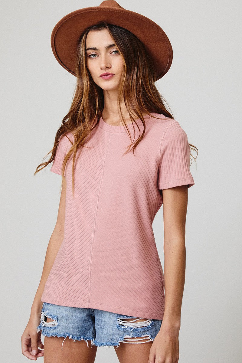 Pink Rib Tee