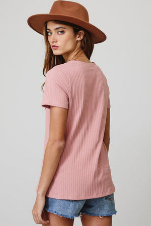 Pink Rib Tee