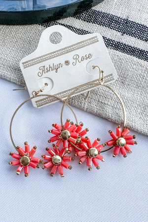 Peach Wild Flower Earrings