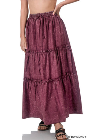 Wine Tier Maxi Skirt