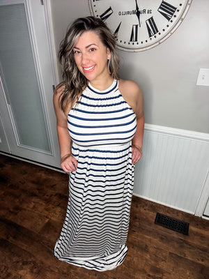 Soft Black Stripe Maxi (read description)