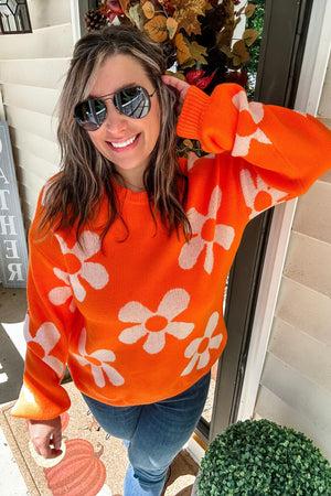 Flower Power Sweater • Orange