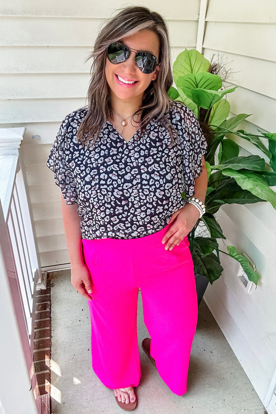 Work Day Flutter Sleeve Blouse