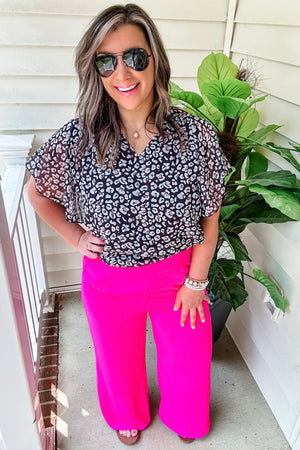 Work Day Flutter Sleeve Blouse