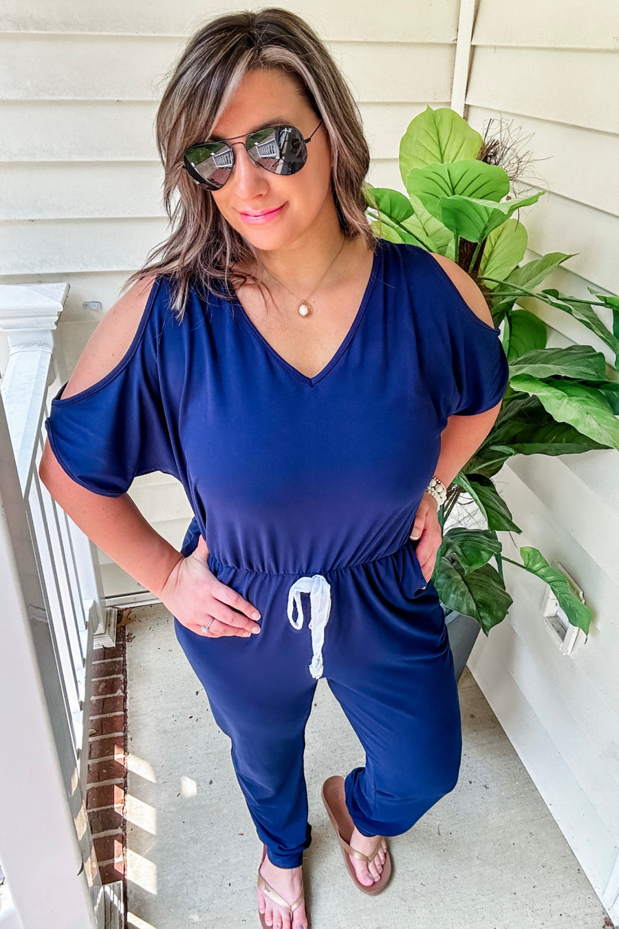 Cold Shoulder Jumpsuit (2 Colors)