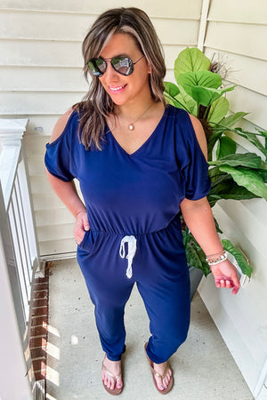 Cold Shoulder Jumpsuit (2 Colors)