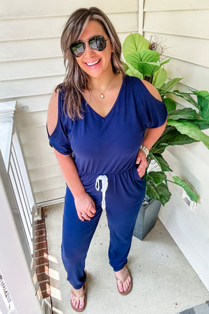 Cold Shoulder Jumpsuit (2 Colors)