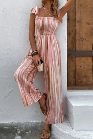 Sunset Blvd Jumpsuit Peach - L