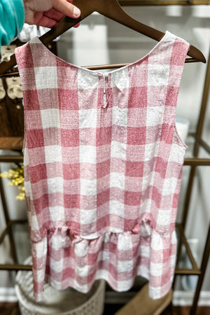 Rose Plaid Tank