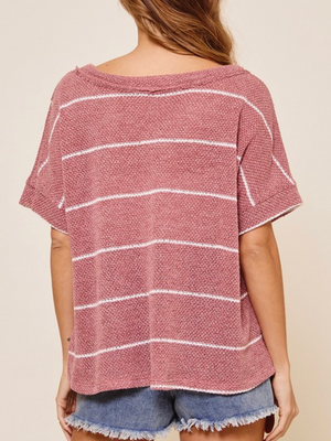 Rust Knit Short Sleeve Tee