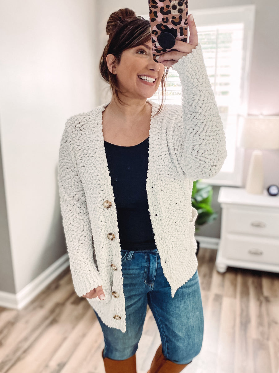 Ivory Popcorn Cardi