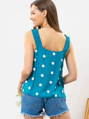 Swiss Dot Tank • Teal