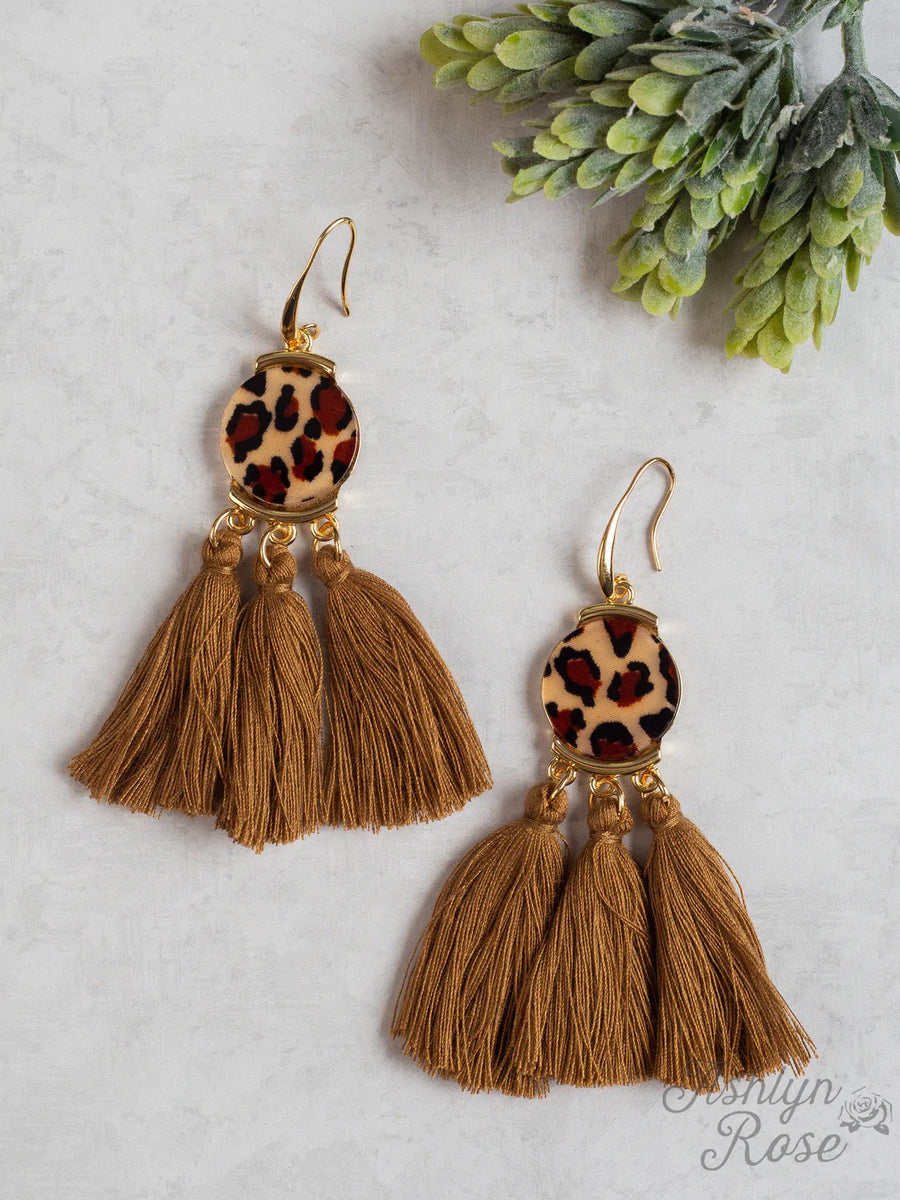 Tassel Leop Earrings