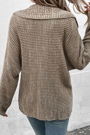 Heathered Ribbed Pullover Sweater