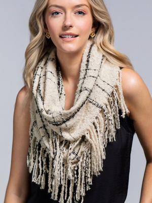 Ivory Plaid Scarf