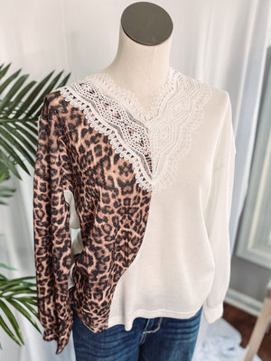 Leop & Lace Sweater