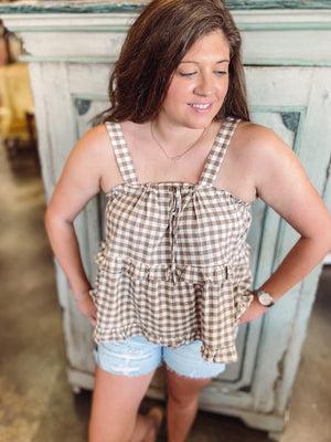 Crossroads Gingham Tank