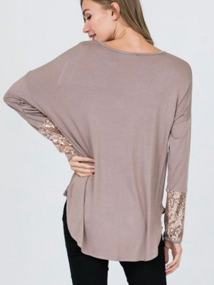 Sequin Cuff Top