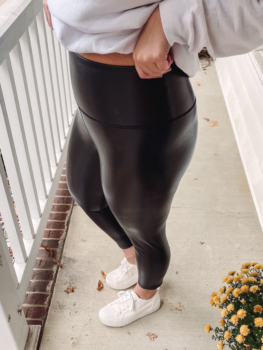 Cropped Faux Leather Leggings