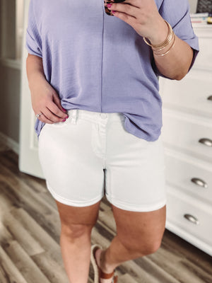 Mid Rise Tummy Control • White Wash