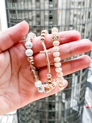 3 Row Bracelet • Nude