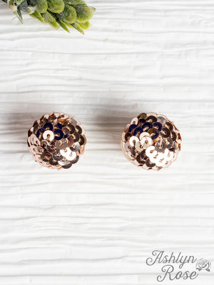 Rose Gold Sequin Studs