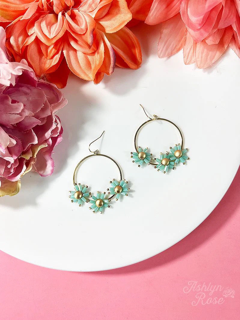 Turquoise Wild Flower Earrings