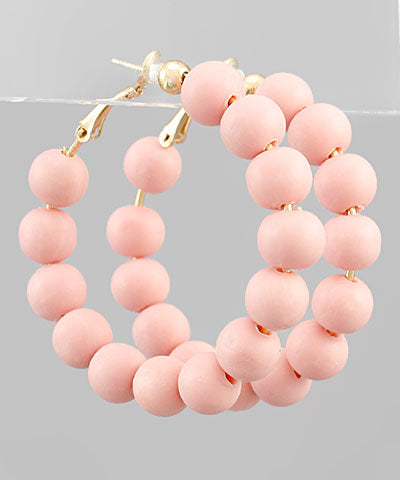 Light Pink Clay Hoops