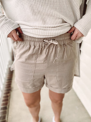 Mocha Linen Sea Shorts