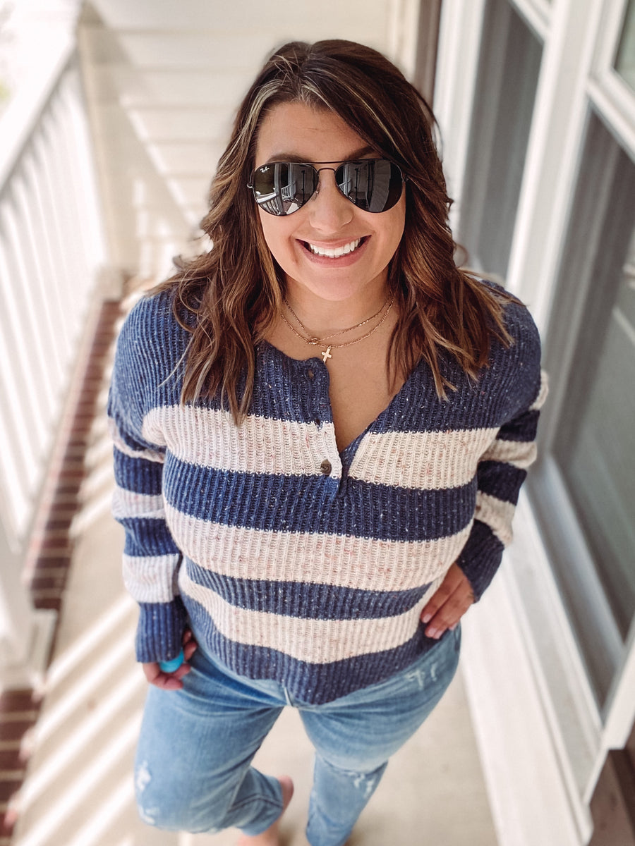 Navy Stripe Sweater